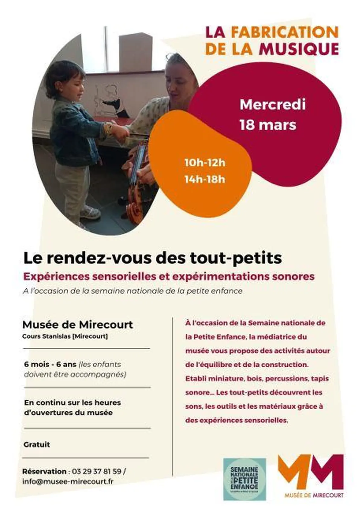 Semaine nationale de la petite enfance - le musée des tout-petits