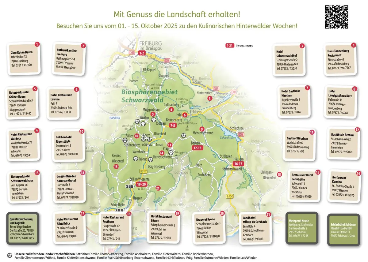 Les restaurants participants à l'évènement en 2025