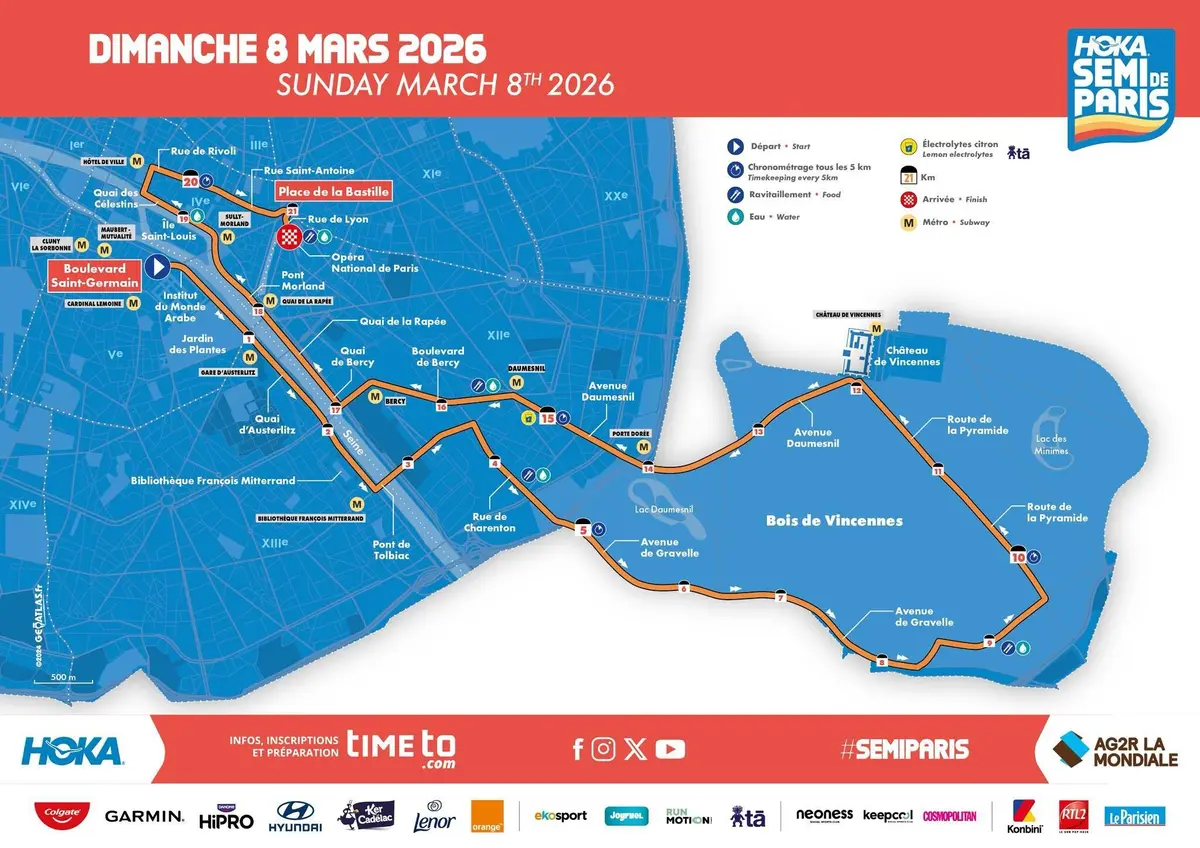 Hoka Semi de Paris ; le parcours 2026