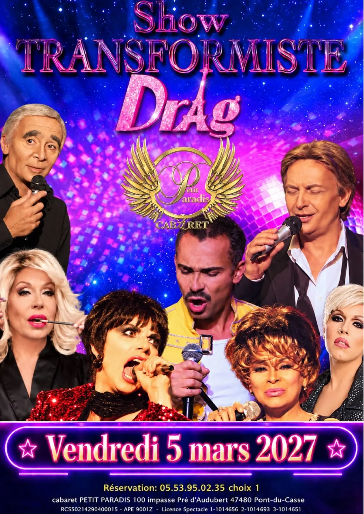 Show transformiste drag au Petit Paradis