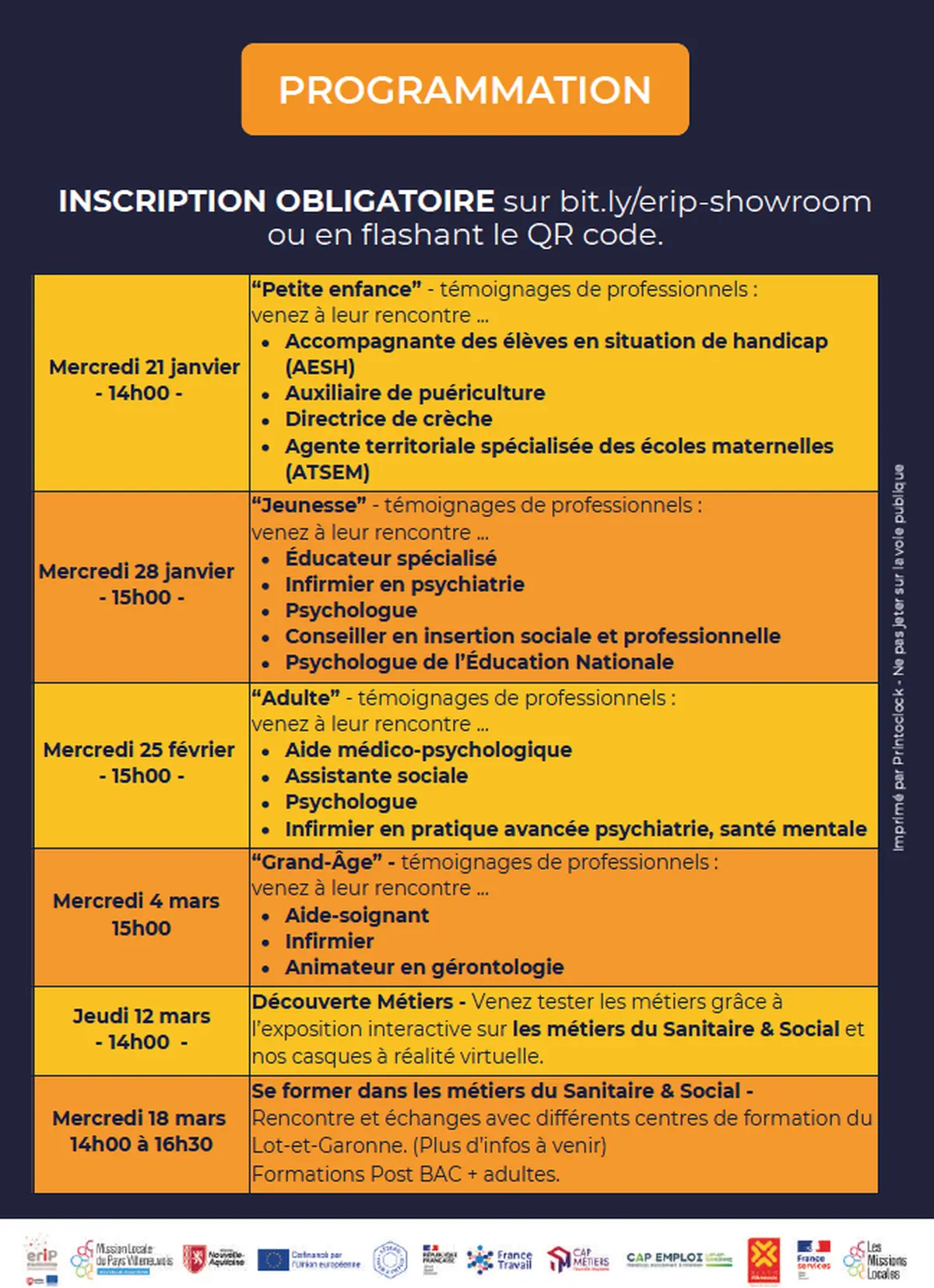 Showroom des métiers : Se former dans les métiers du Sanitaire et Social