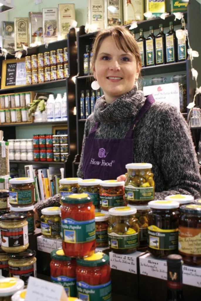 En distribuant des produits naturels et bio grecs au Comptoir de Messénie à Mulhouse, Maud Marchal s\'inscrit pleinement dans la démarche slow food.