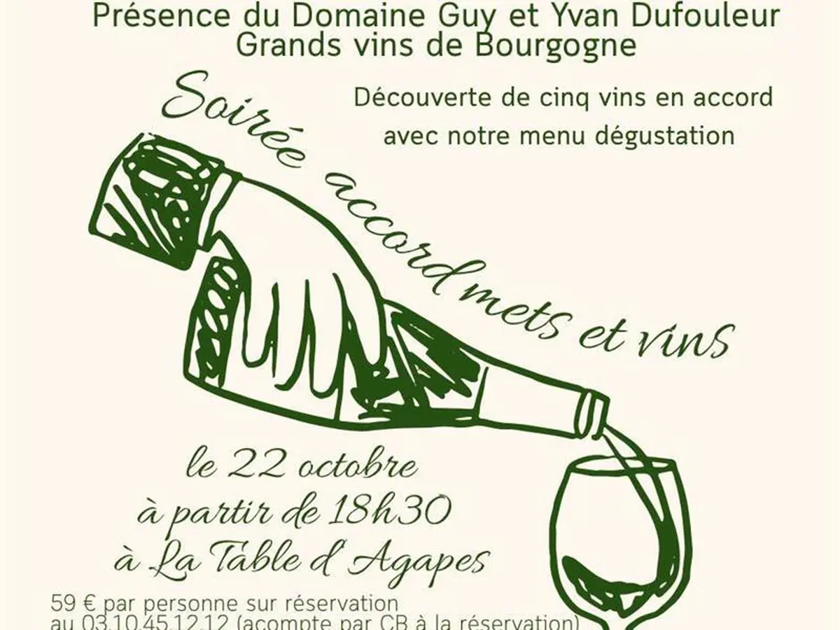 Soirée accord mets et vins - Les Agapes