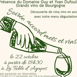 Soirée accord mets et vins - Les Agapes