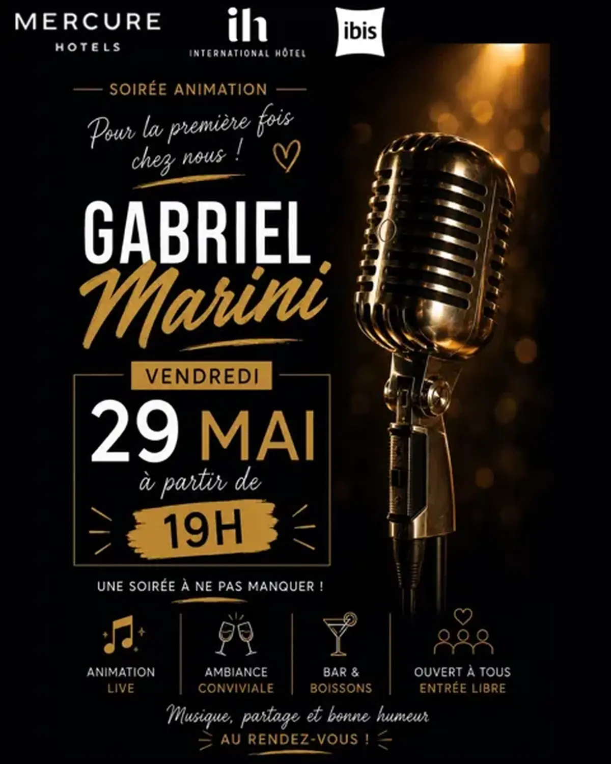 Soirée animation Gabriel Marini - Mercure Hôtel