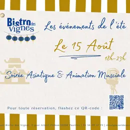 Soirée asiatique au Bistro des Vignes
