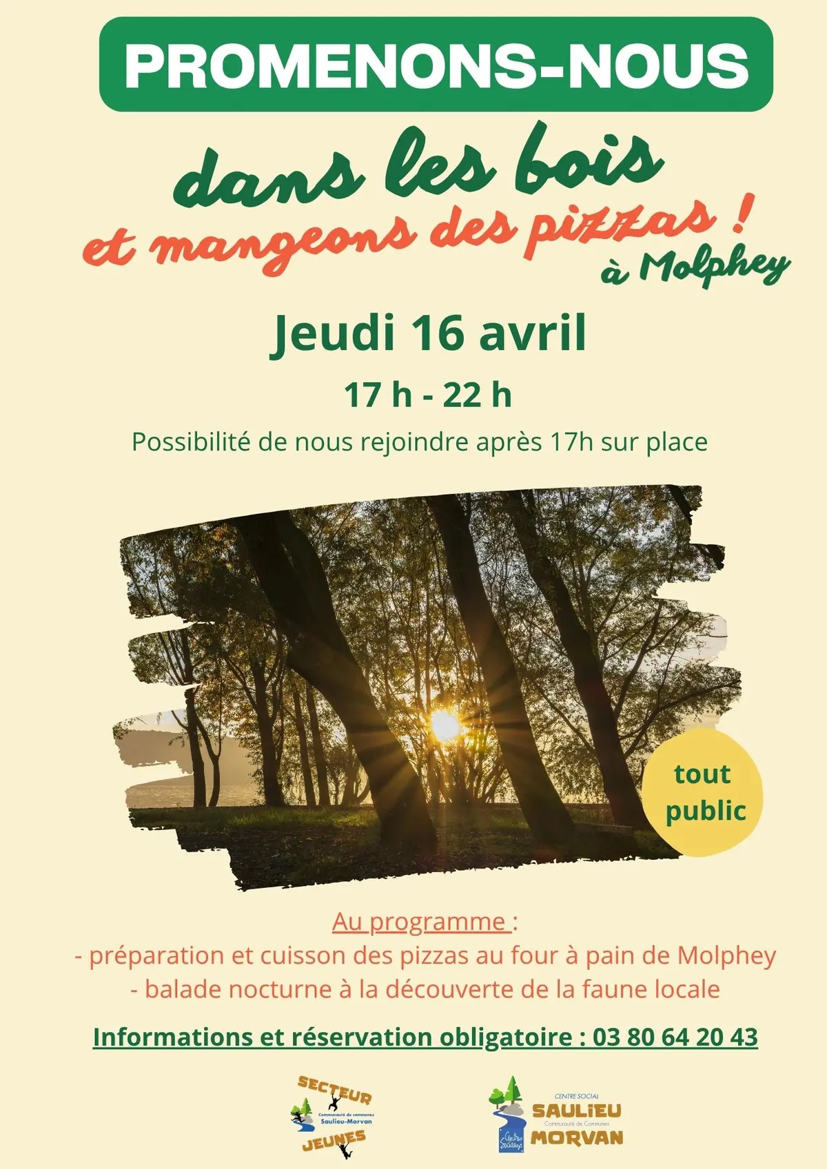 Soirée balade et pizzas à Molphey