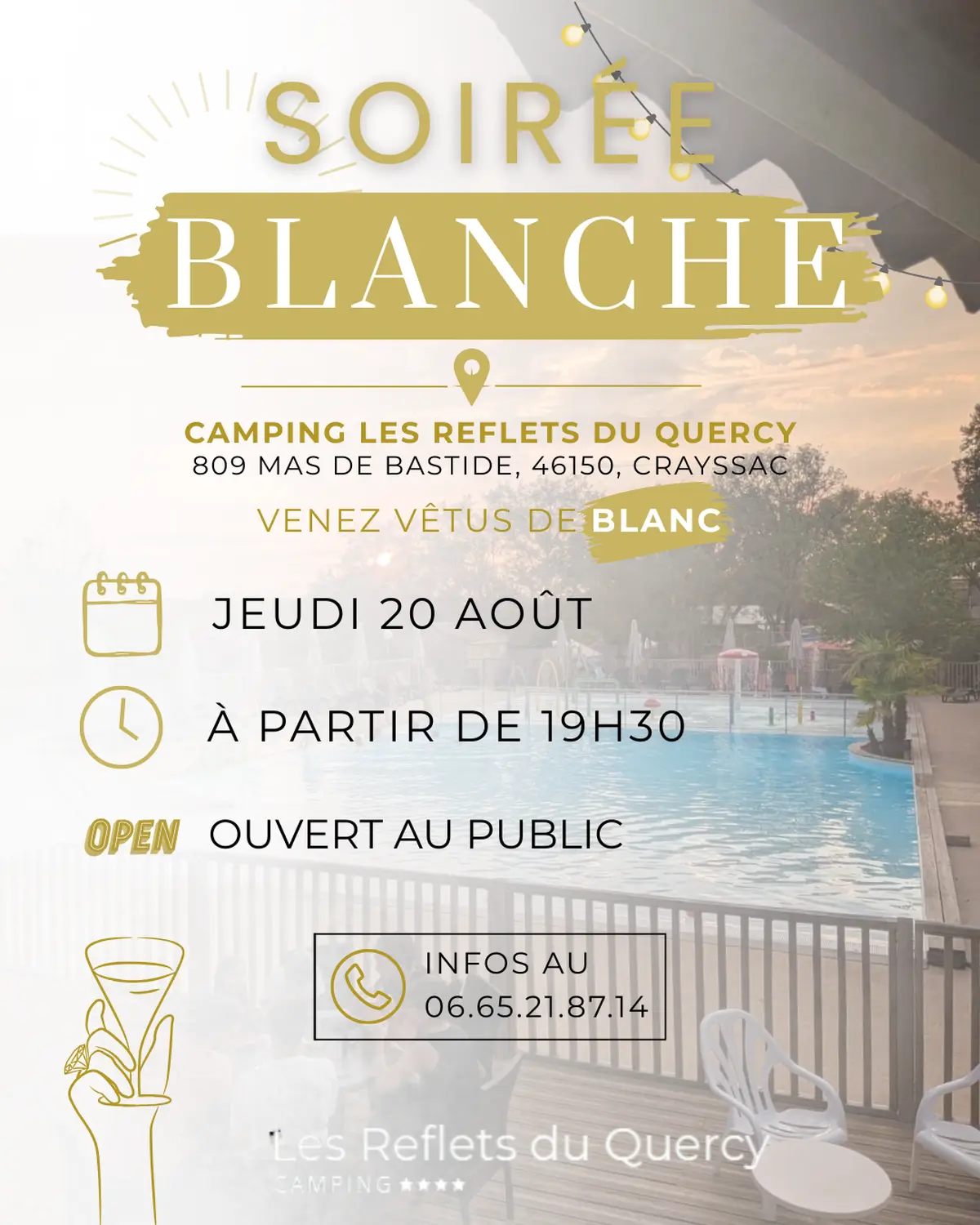 Soirée blanche au camping les Reflets du Quercy