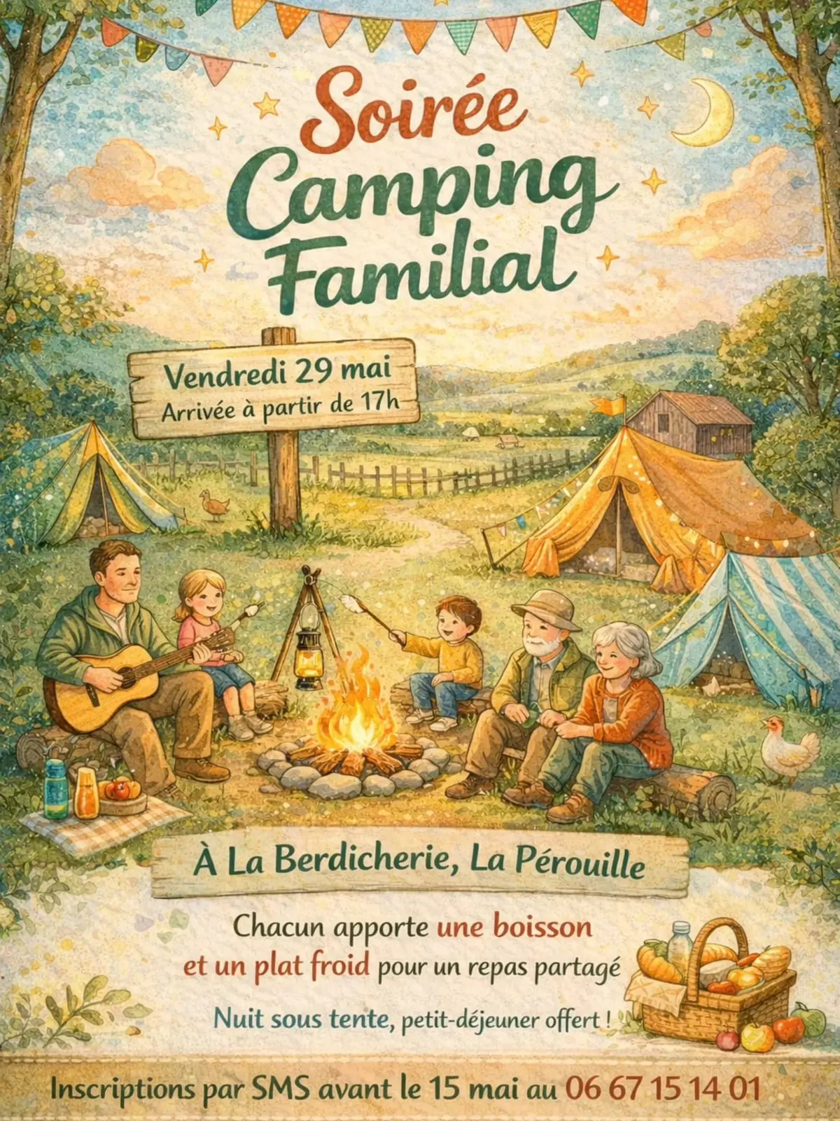 Soirée camping familial