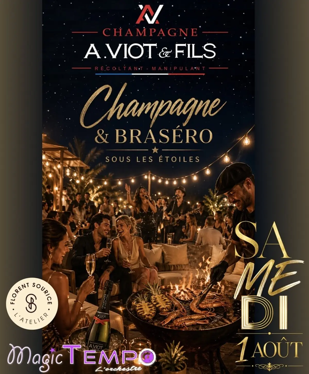 Soirée Champagne &amp; brasero sous les étoiles