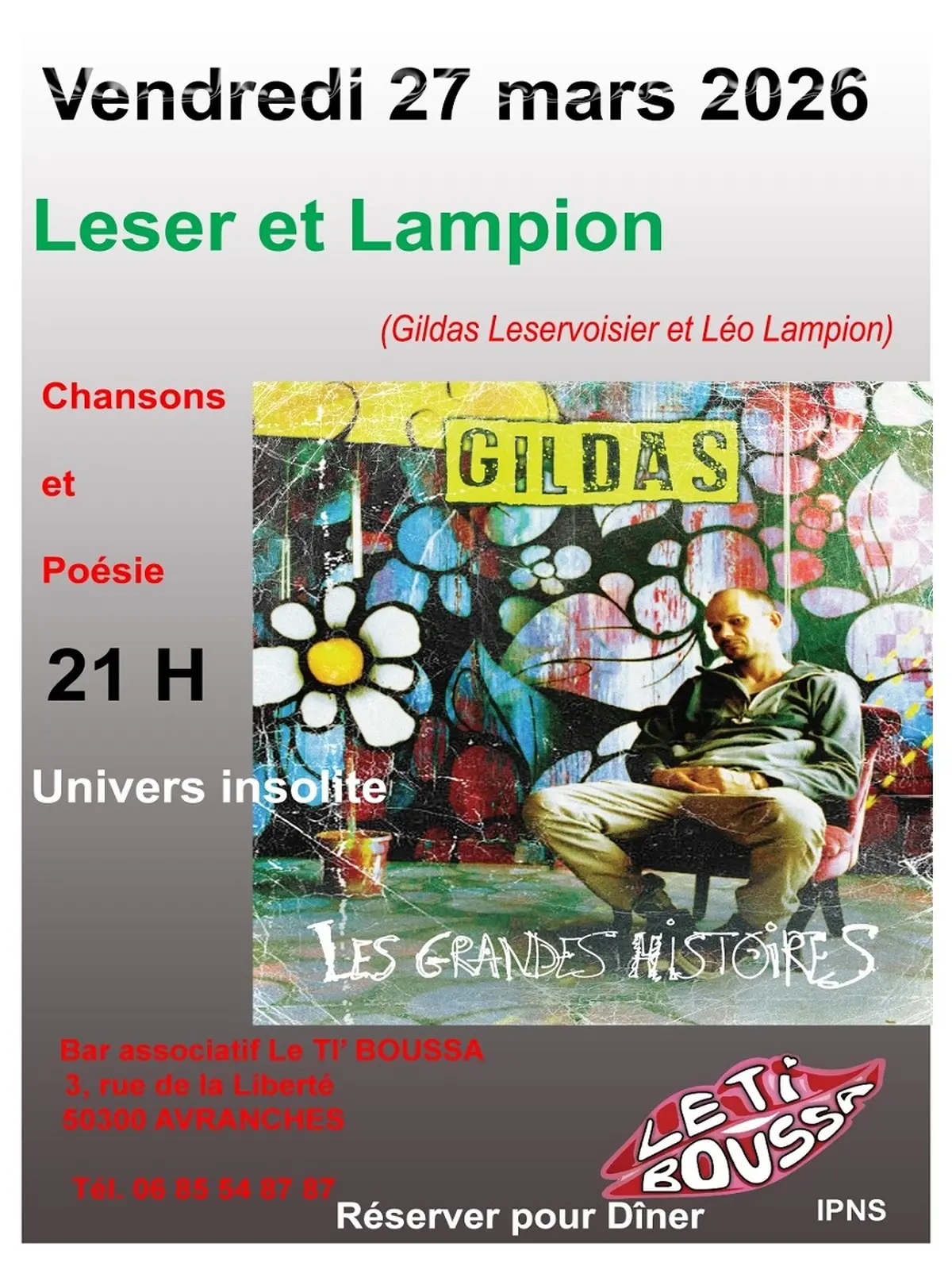 Soirée chansons et poésie Leser et Lampion