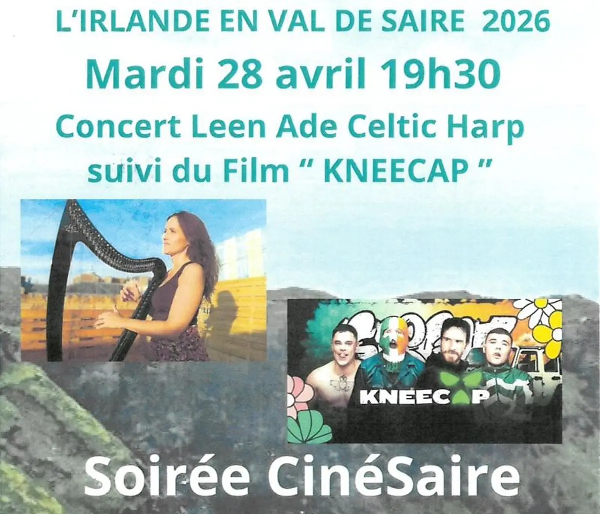 Soirée CinéSaire : Concert Leen Ade Celtic Harp suivi du film KNEECAP