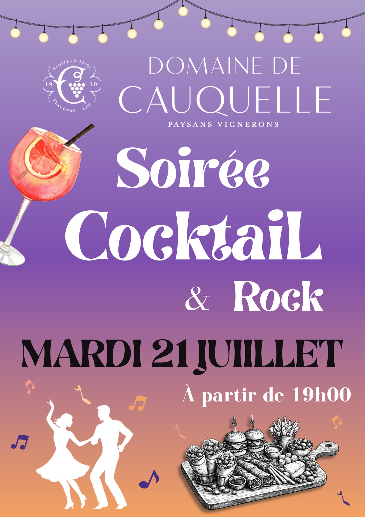 Soirée cocktail & rock au domaine de Cauquelle