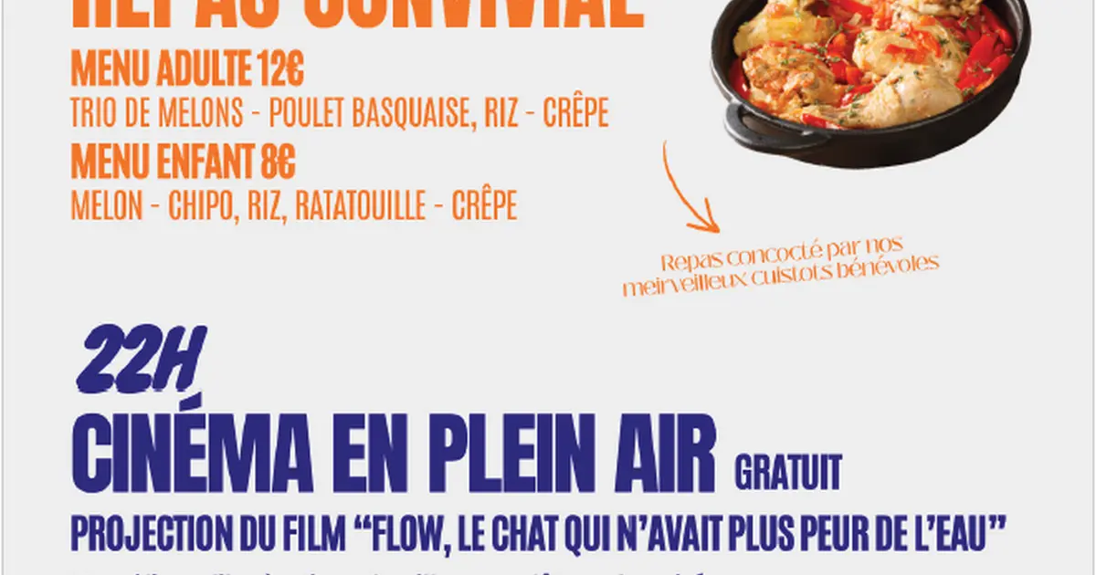 Soirée conviviale • Repas + Cinéma en plein air