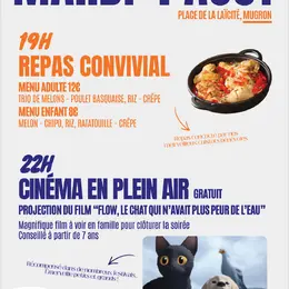 Soirée conviviale • Repas + Cinéma en plein air
