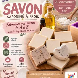 Soirée créative & apéritive (à partir de 16 ans) - Fabriquez vos savons en saponification à froid