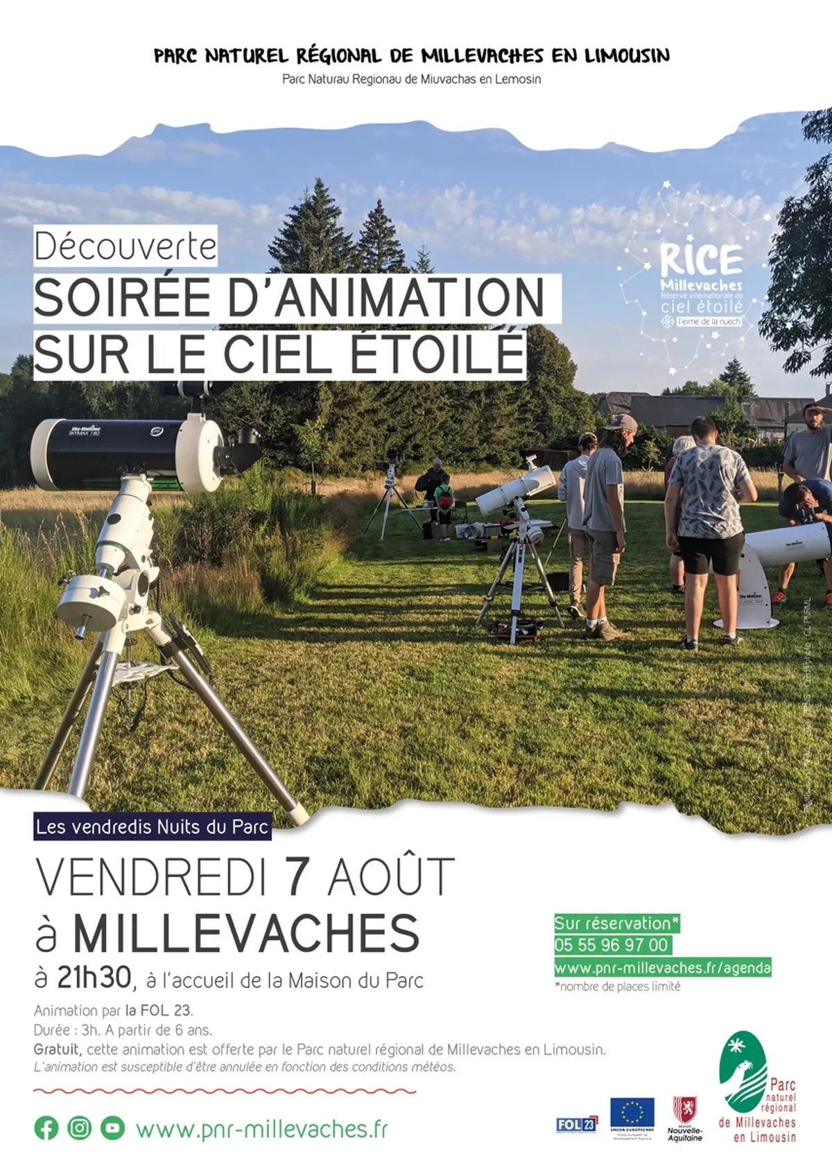 Soirée d'animation sur le ciel étoilé