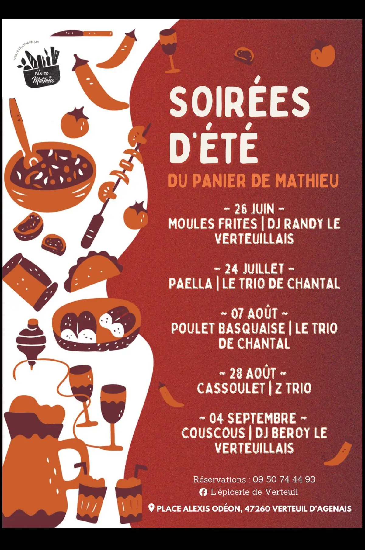 Soirée d'été du panier de Mathieu