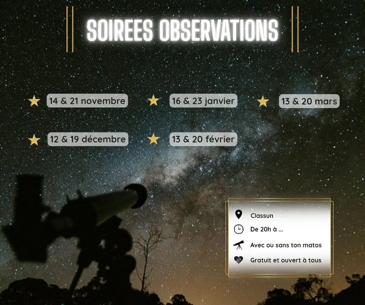 Soirée d'observation du ciel à Classun
