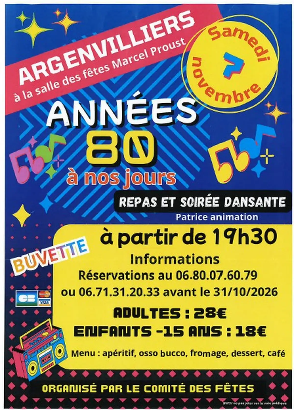 Soirée dansante Des années 80 à nos jours