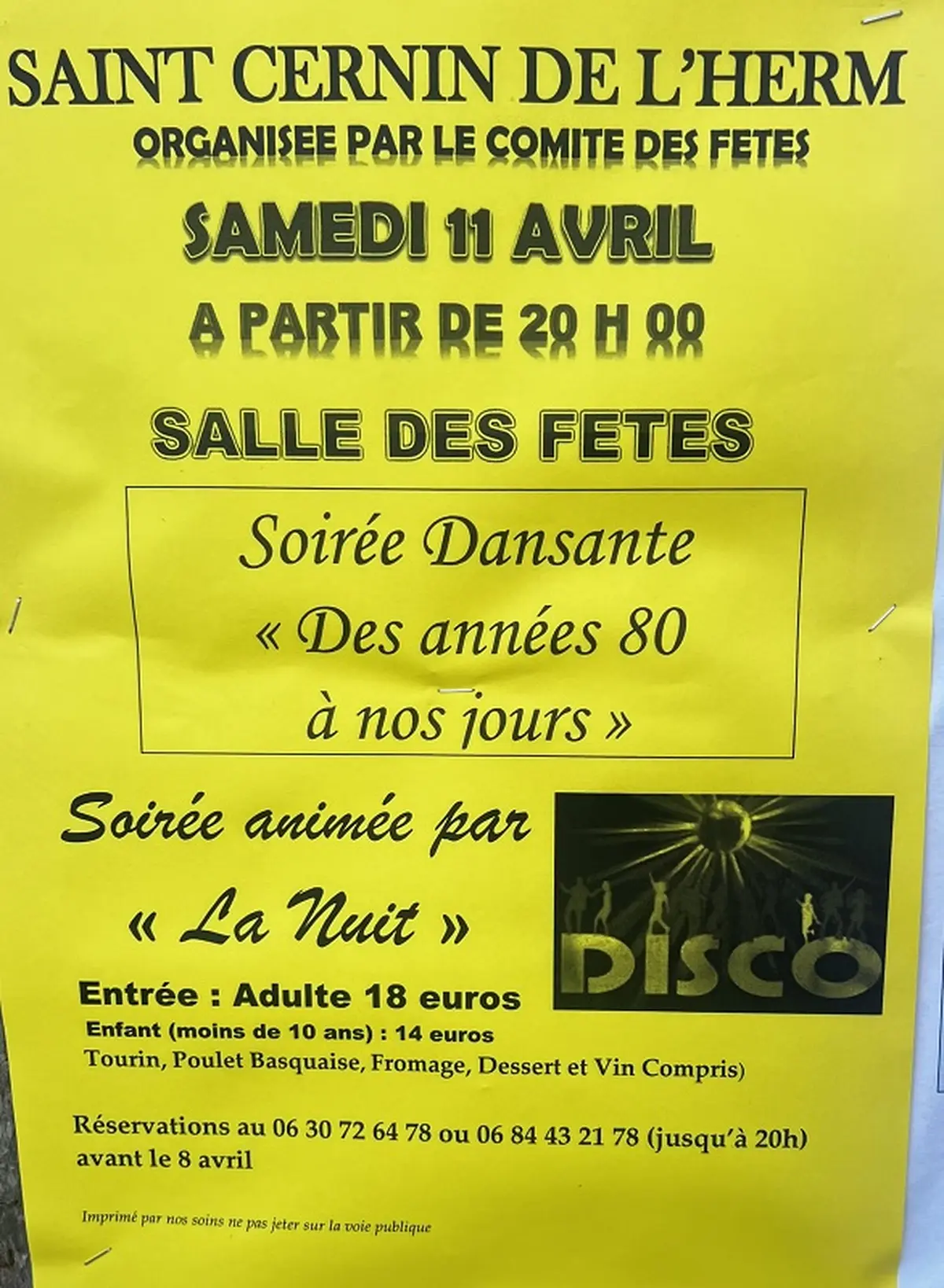 Soirée Dansante des années 80 à nos jours