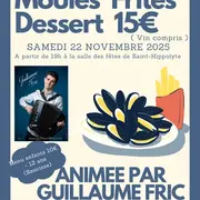 Soirée dansante moules frites animée par Guillaume Fric