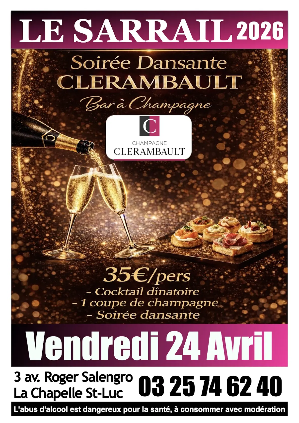 Soirée Dansante spéciale Champagne Clérambault
