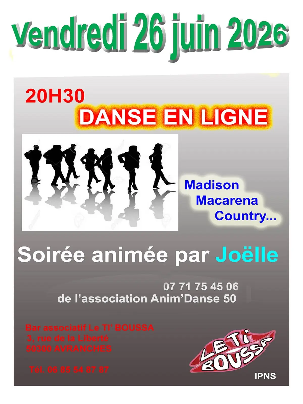 Soirée danse en ligne