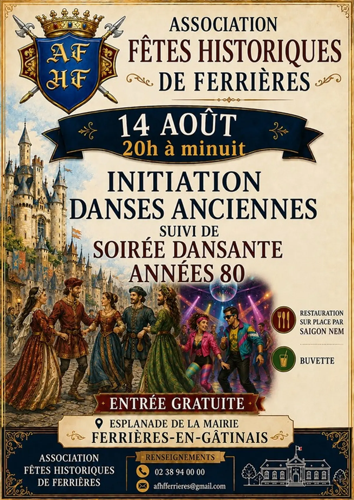 Soirée danses anciennes & soirée dansante années 80'