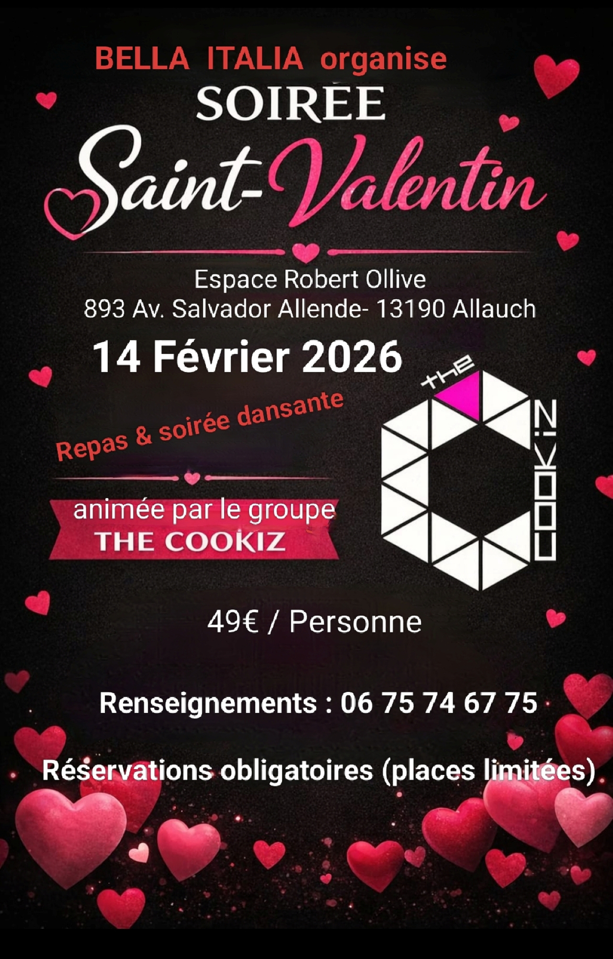 Soirée de la Saint-valentin par Bella Italia