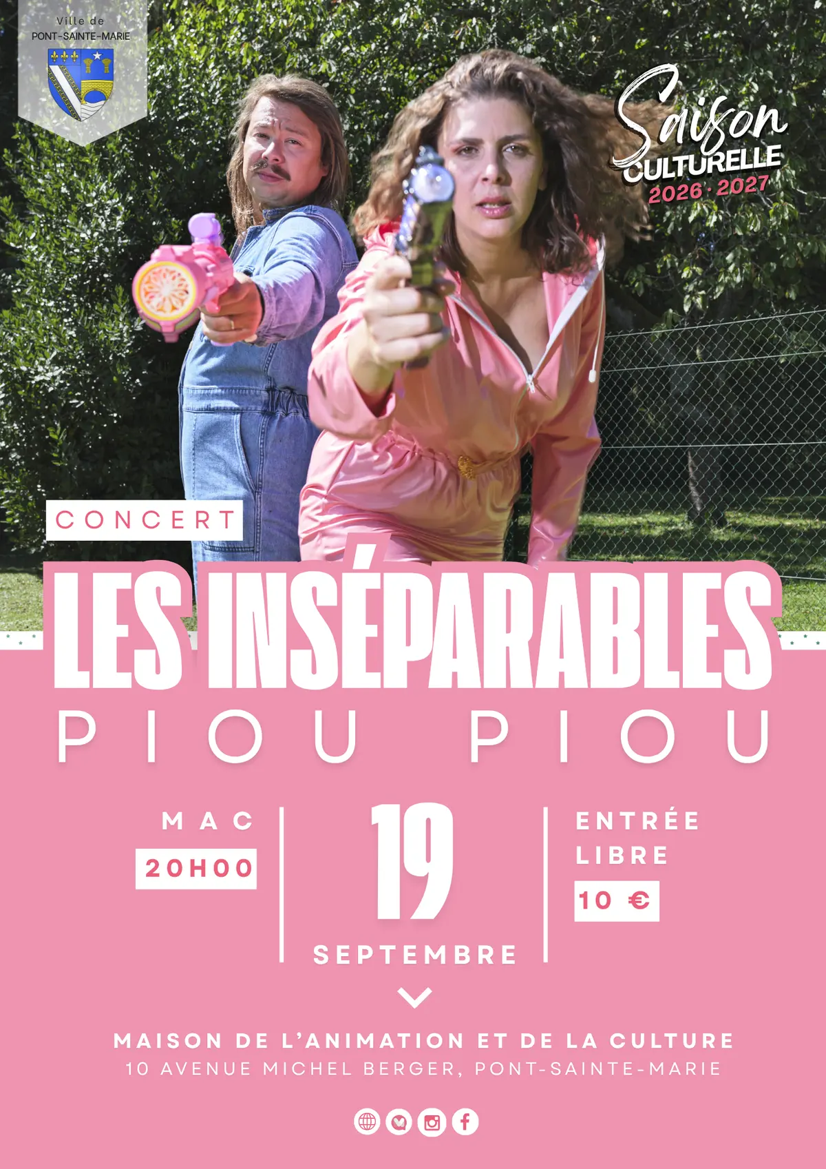 Soirée de lancement de la saison culturelle de Pont Ste Marie &amp; Concert « Les inséparables Piou Piou »