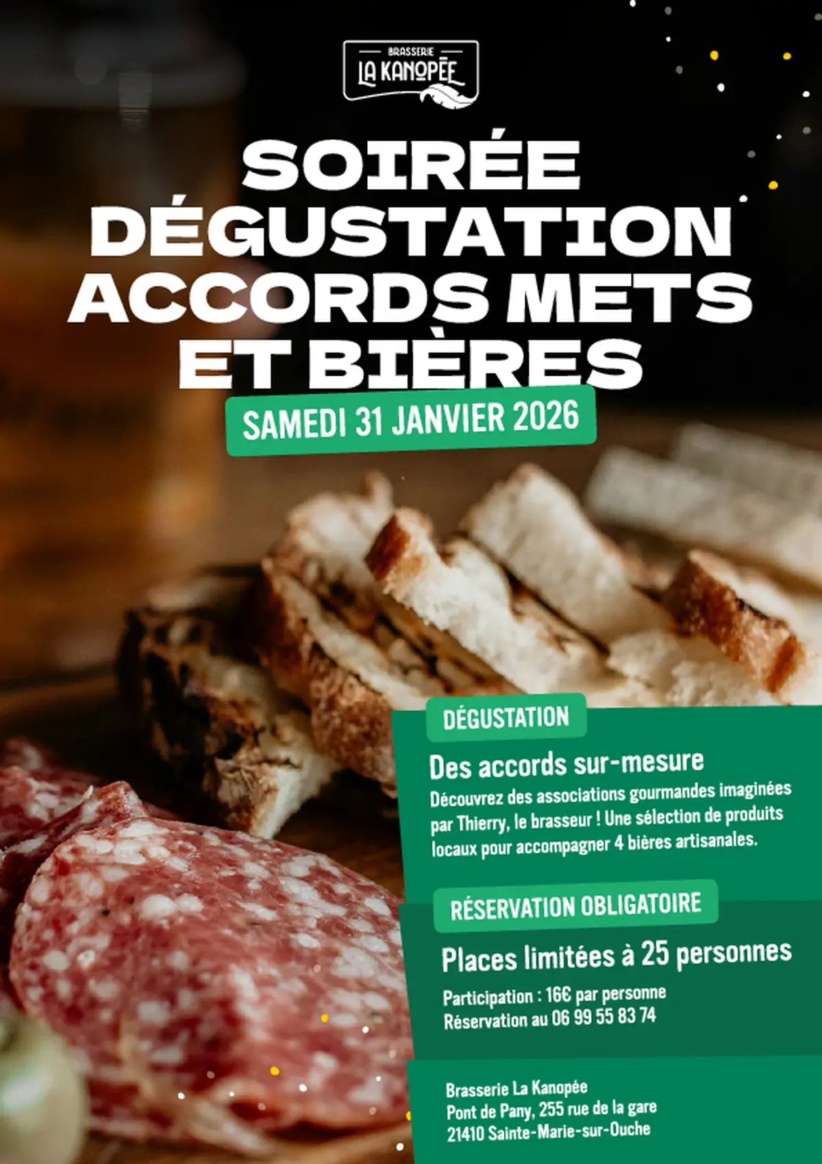 Soirée dégustation accords mets et bières