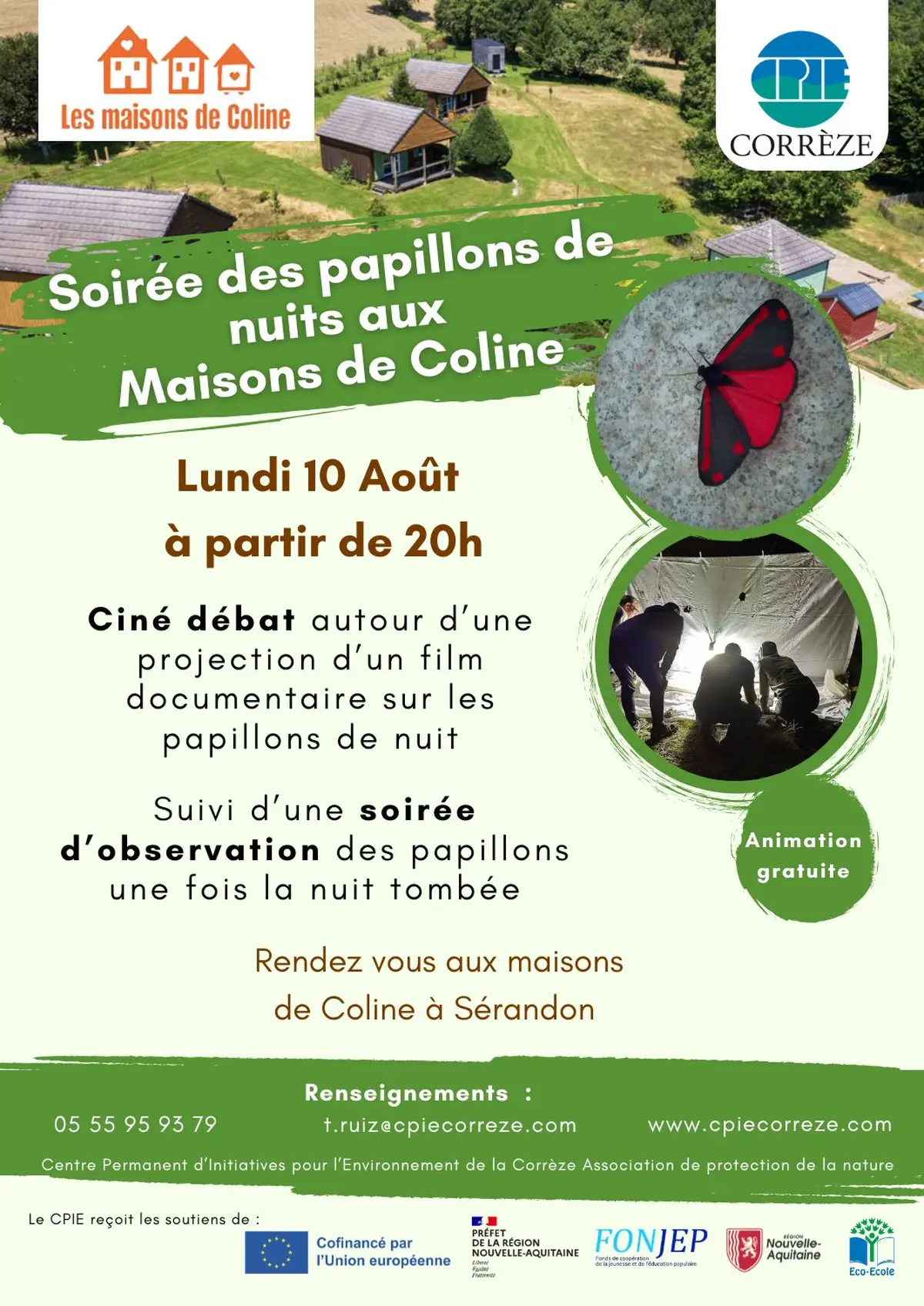 Soirée des papillons de nuit aux Maisons de Coline