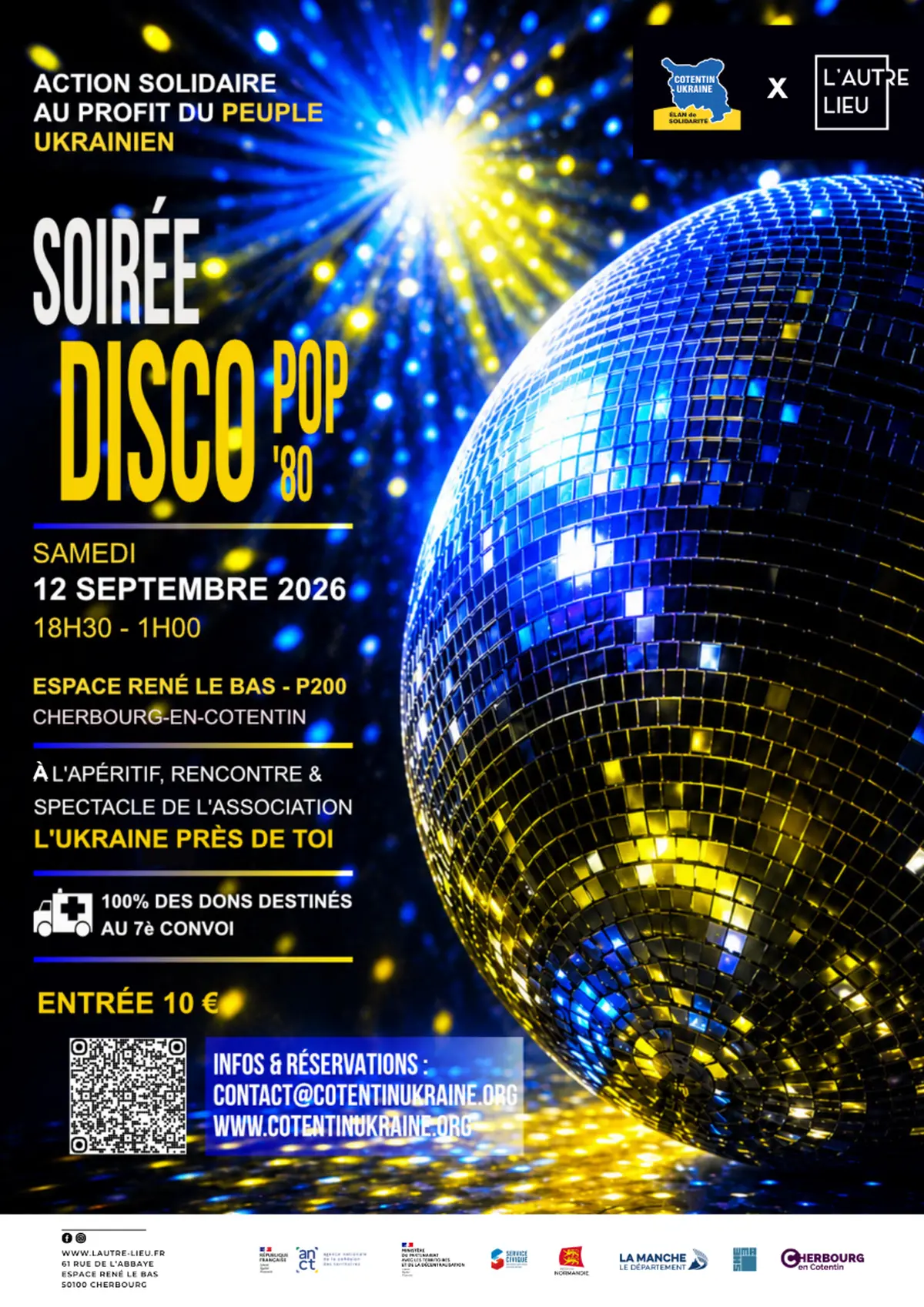 Soirée disco / Pop 80’s - Avec Élan de Solidarité Cotentin-Ukraine | P200