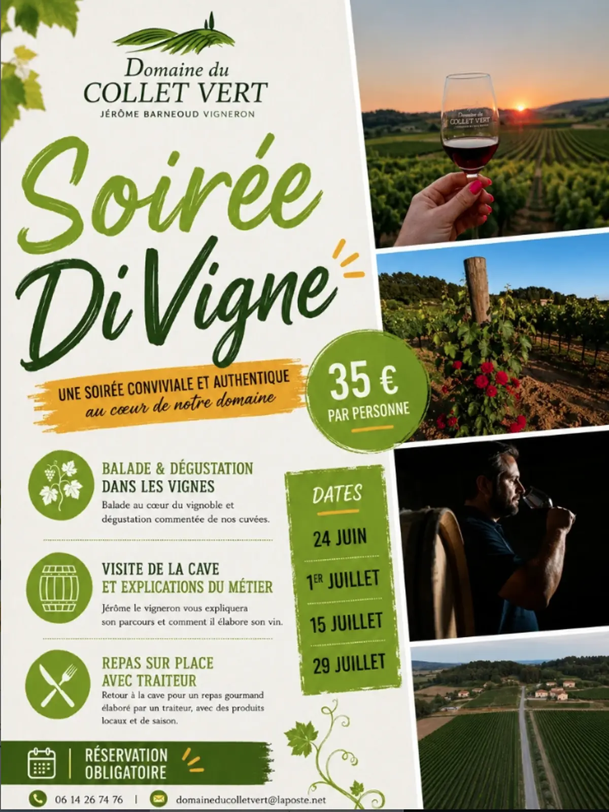 Soirée DiVigne au Domaine du Collert Vert