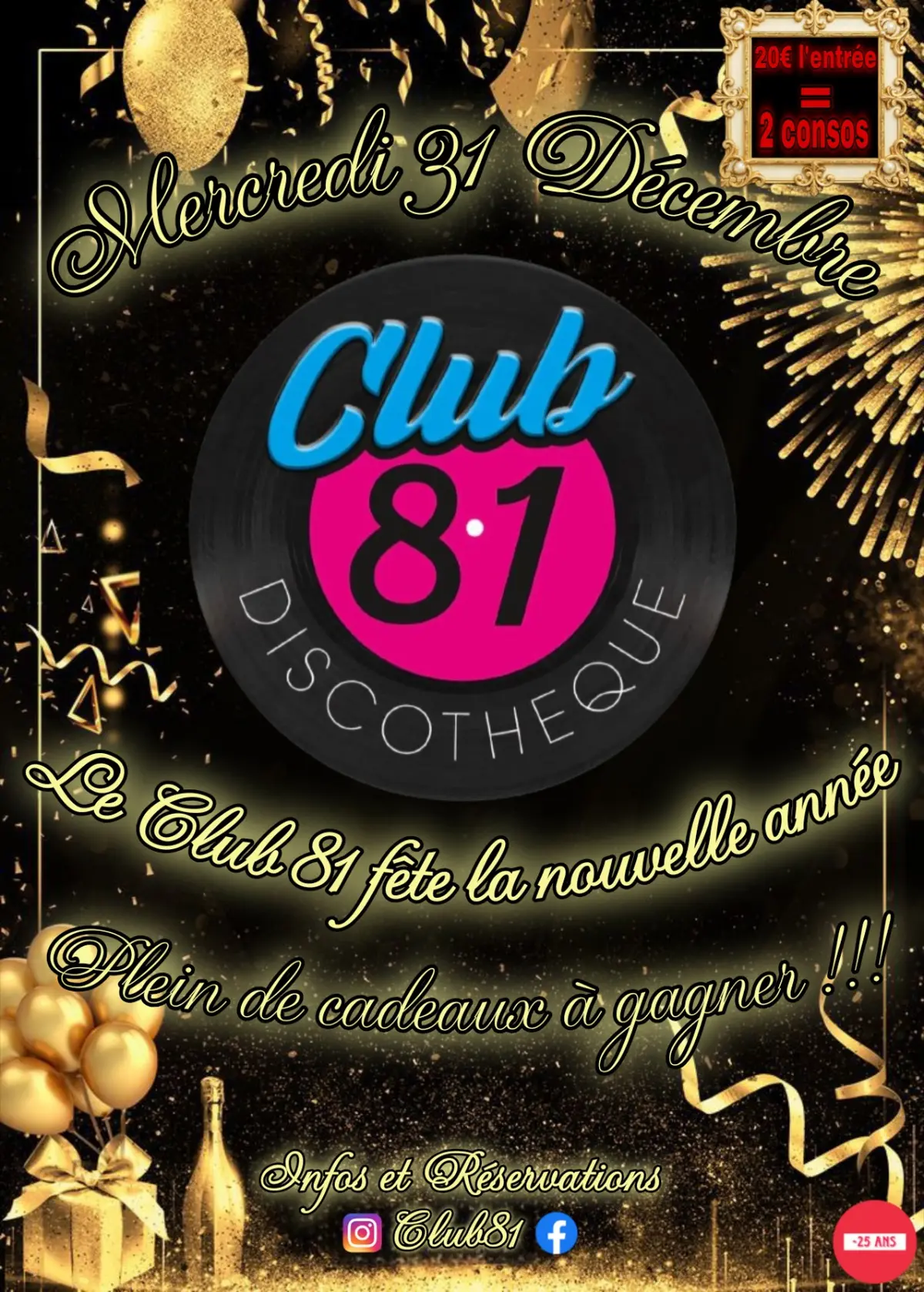 Soirée du Nouvel An 2026 - Club 81