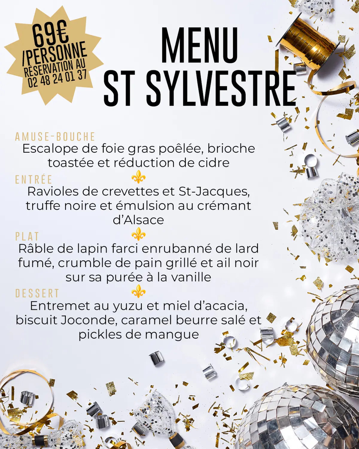 Soirée du Nouvel An 2026 - Restaurant Chez Jacques