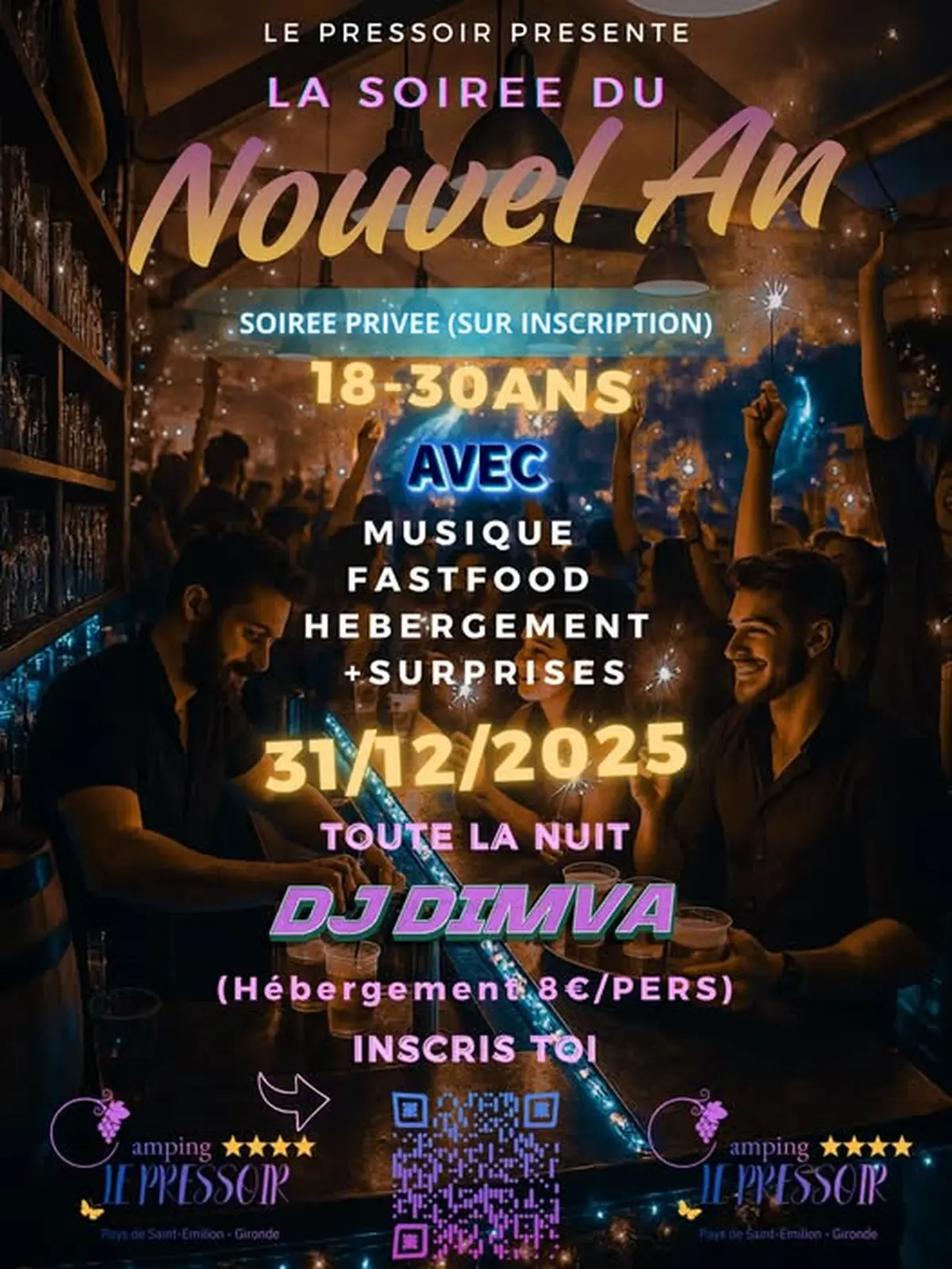 Soirée du Nouvel an au Camping Le Pressoir