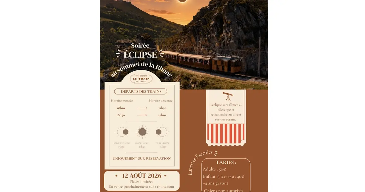 Soirée éclipse solaire avec le Train de la Rhune