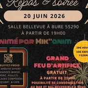 Soirée et repas année 80 et grand feu d'artifice
