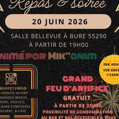 Soirée et repas année 80 et grand feu d'artifice