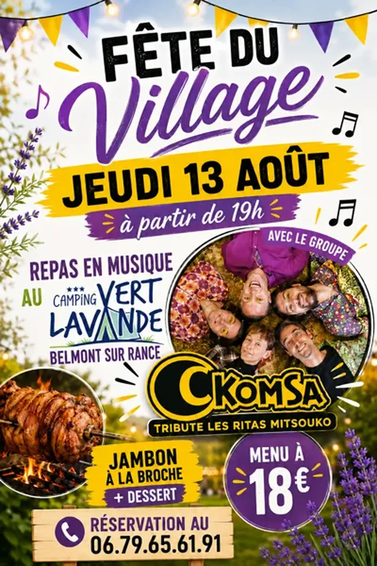 Soirée et repas au camping