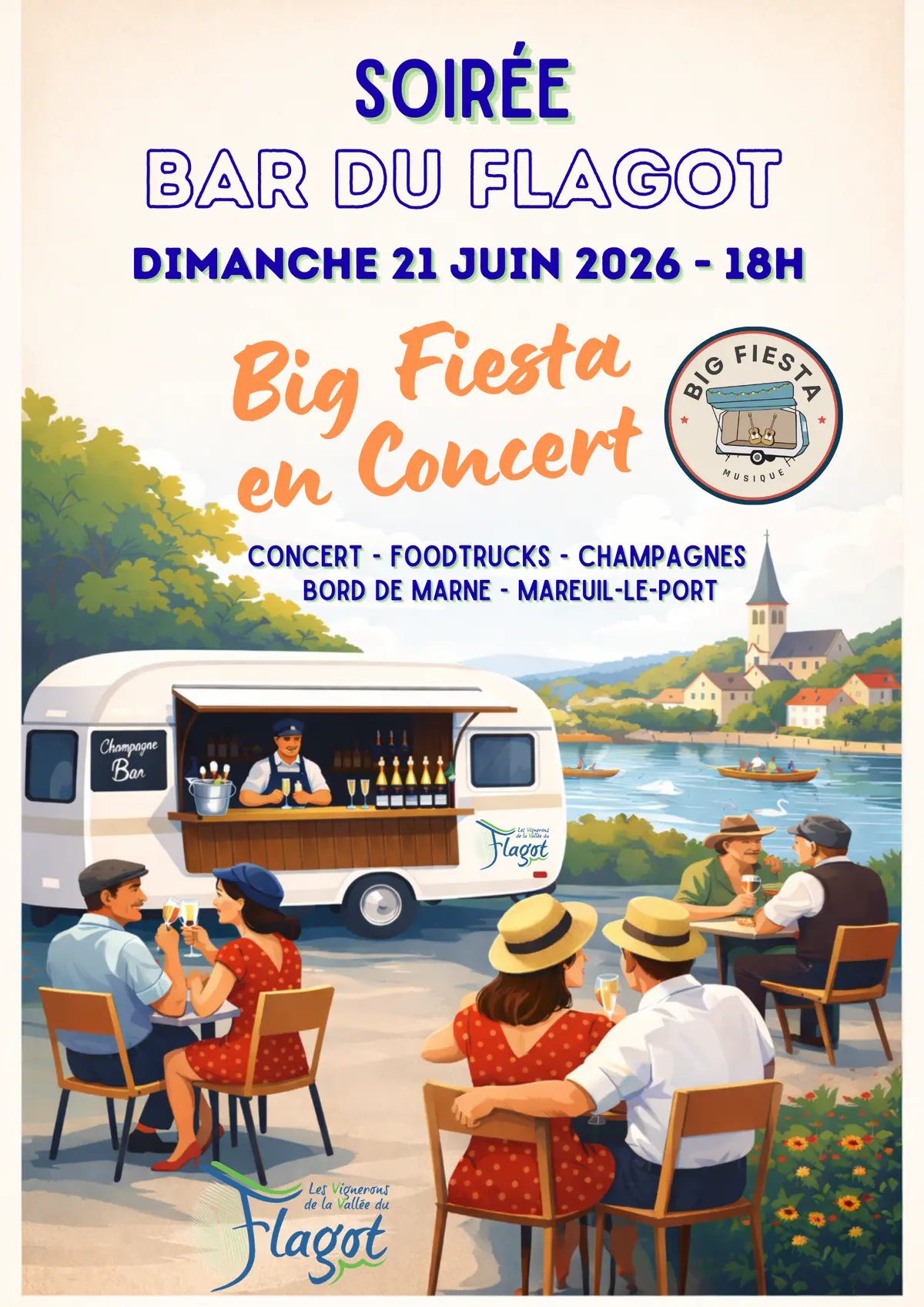 Soirée exceptionnelle Bar à champagne des Vignerons de la Vallée du Flagot Fête de la Musique