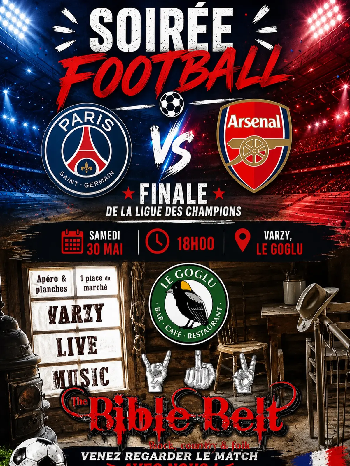 Soirée football au Goglu