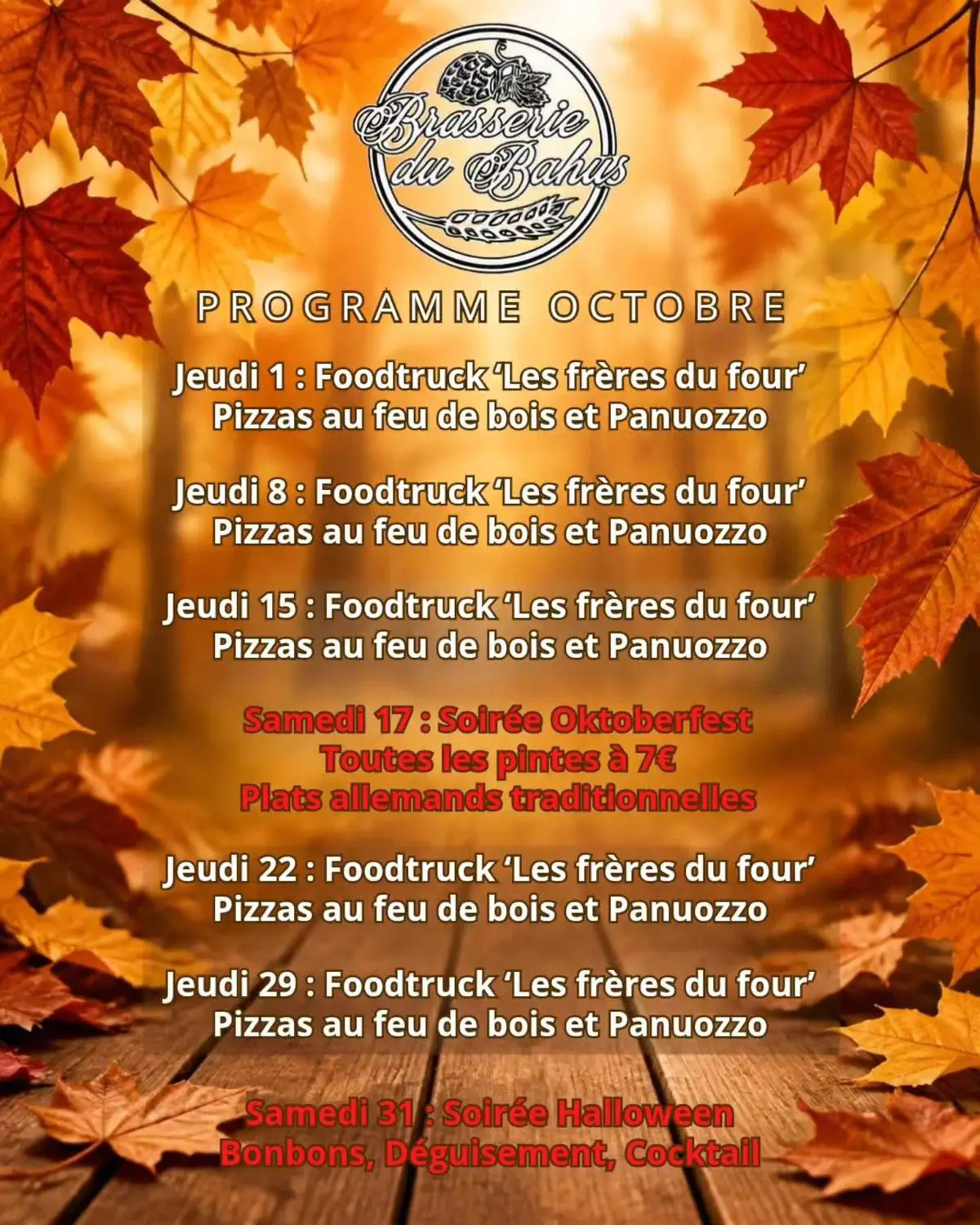 Soirée Halloween à la Brasserie du Bahus