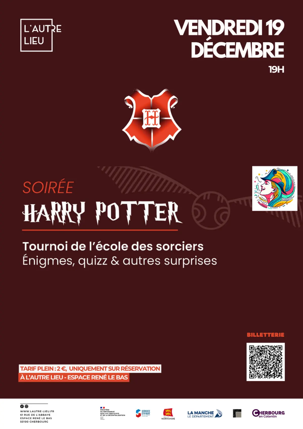 SOIRÉE - Harry Potter avec CherBarNight | À L’Autre Lieu