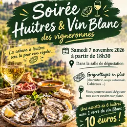 Soirée Huîtres & Vin Blanc des vigneronnes au château d'Aix
