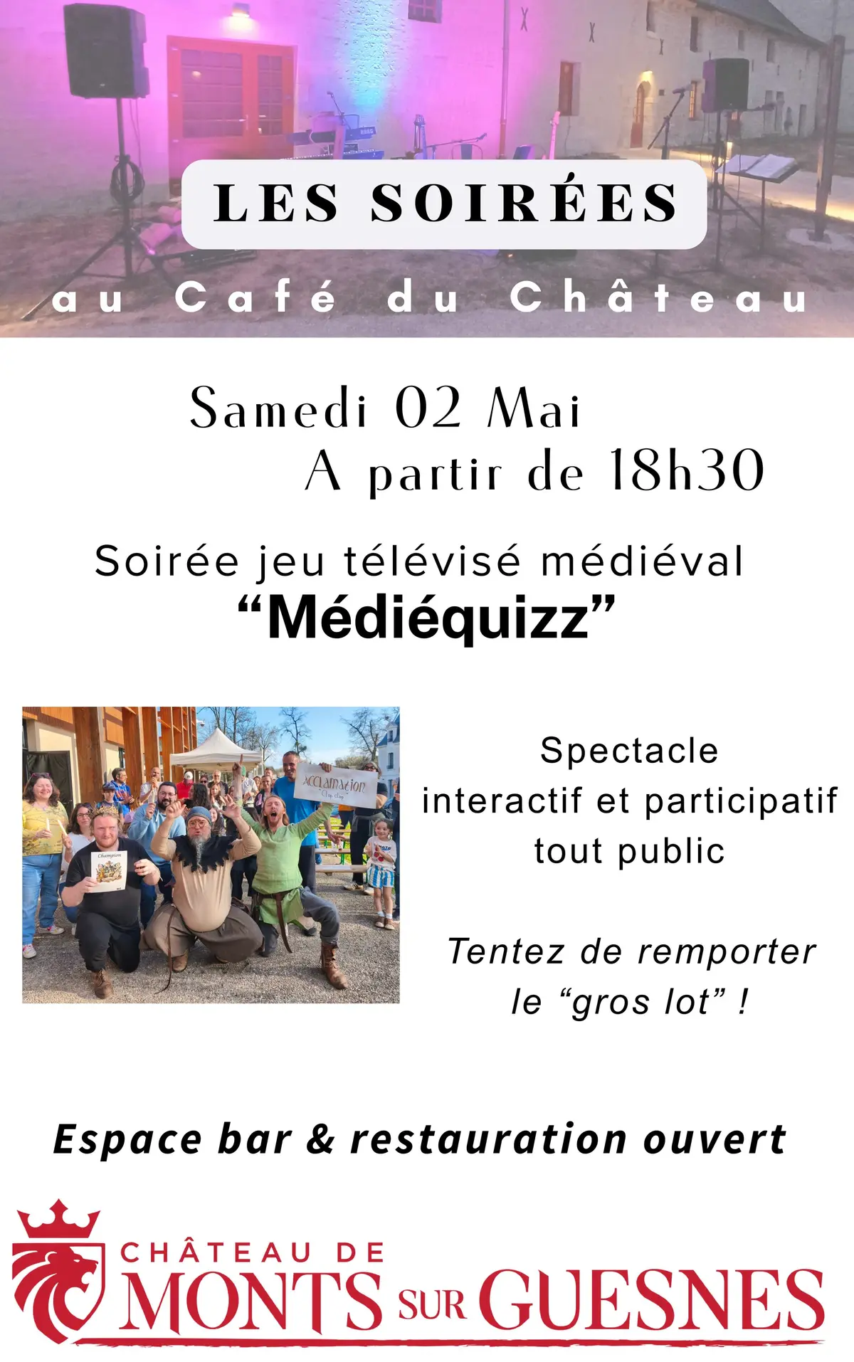 Soirée Jeu télévisé médiéval Médiéquizz  au Café du château