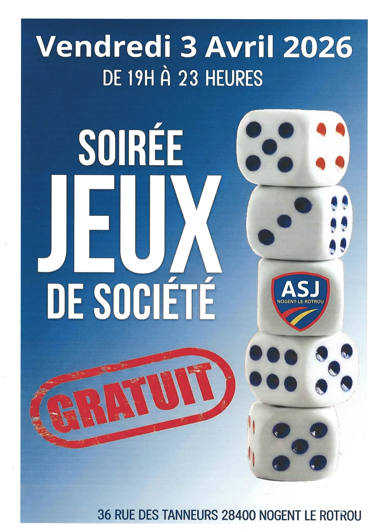 Soirée jeux de société à l'ASJ