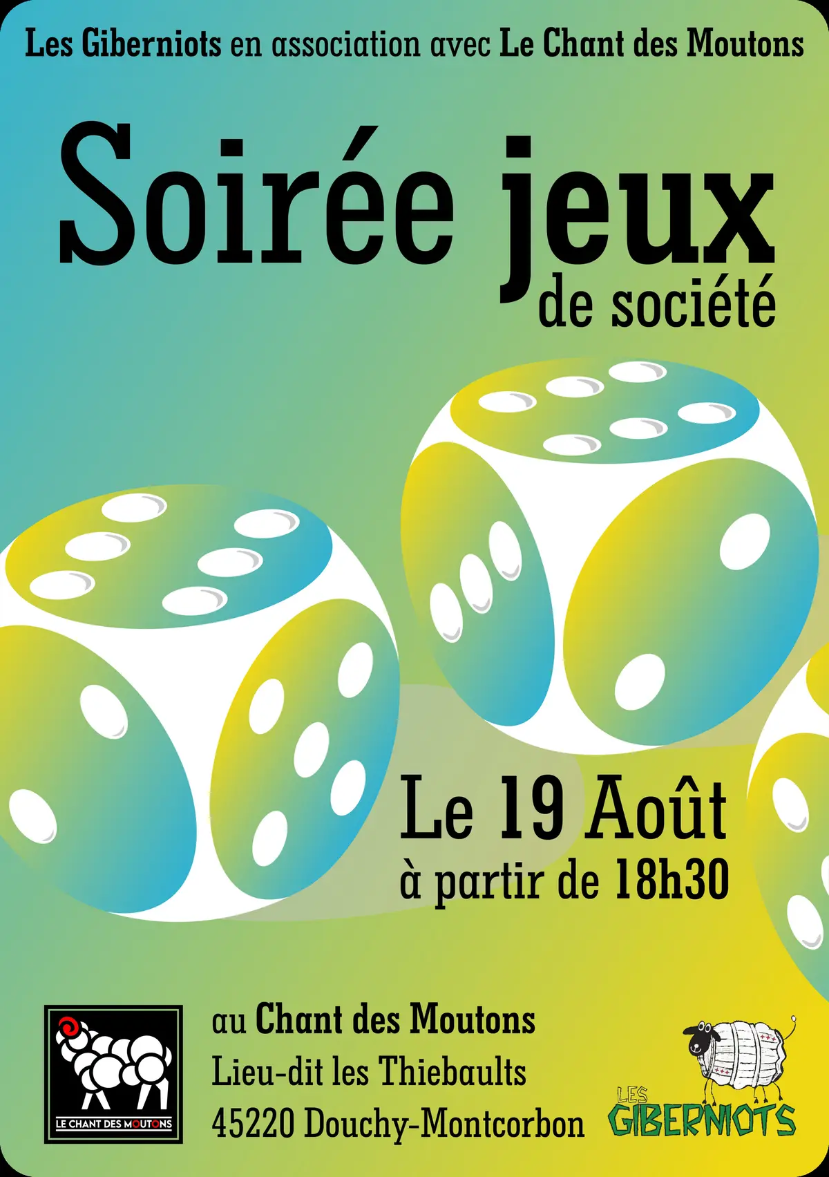 Soirée Jeux de Société au Chant des Moutons